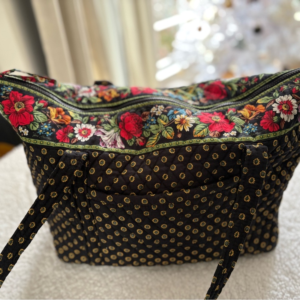 Vera Bradley Floral Black Tote Bag